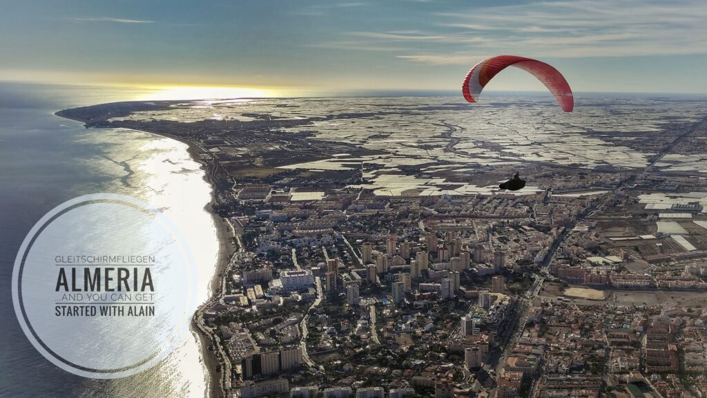 Gleitschirmfliegen Andalusien Almieria, Flug mit dem Gleitschirm über Aguadulce